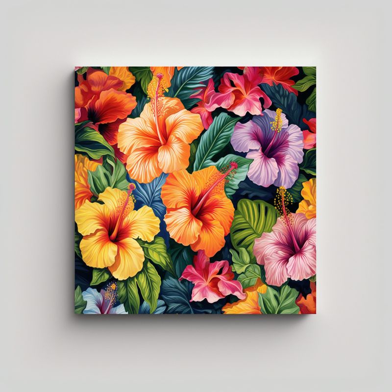 GENERICO - Arte De Pared Abstracción Majestuosas Tropical 90x90 Cm