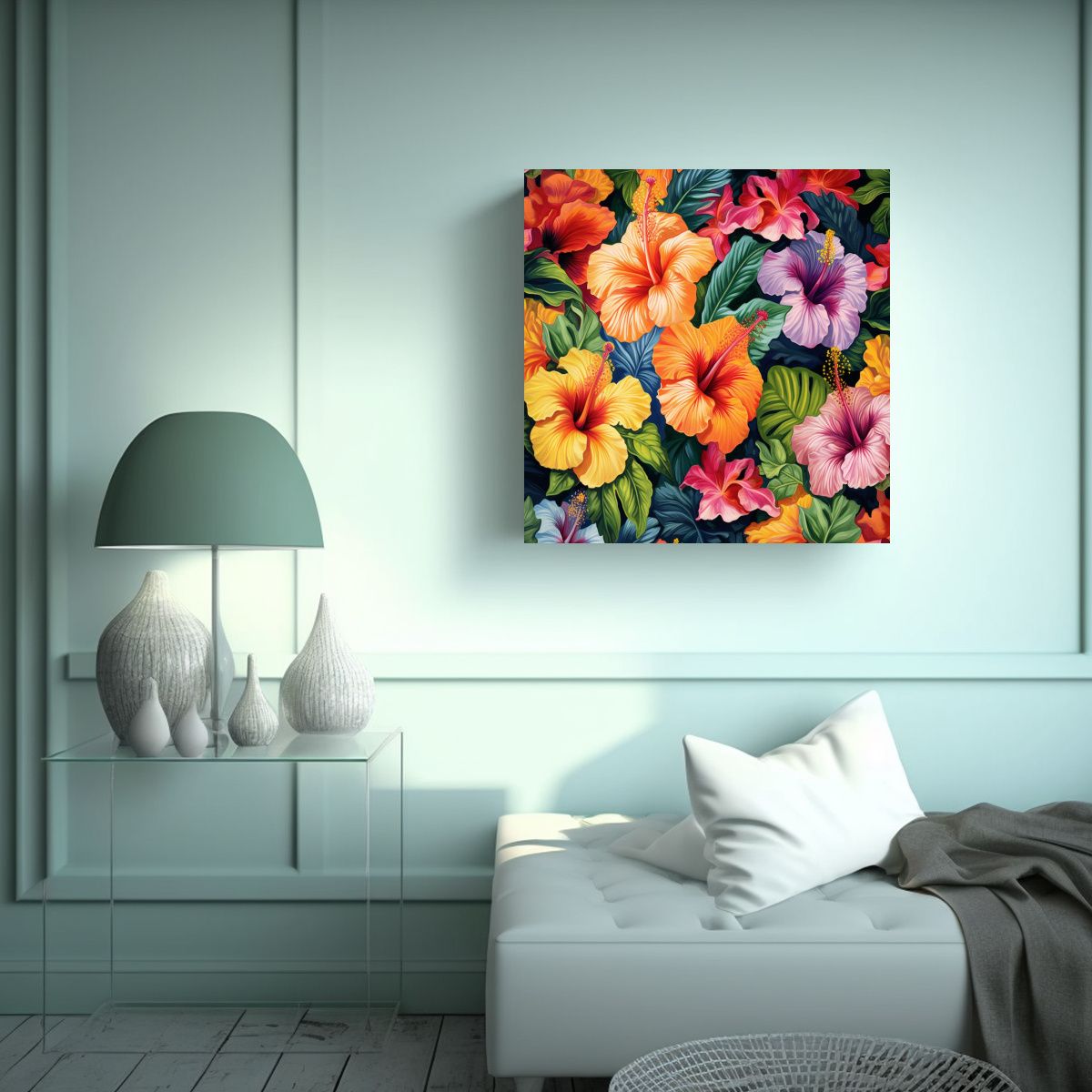 GENERICO - Arte De Pared Abstracción Majestuosas Tropical 70x70 Cm
