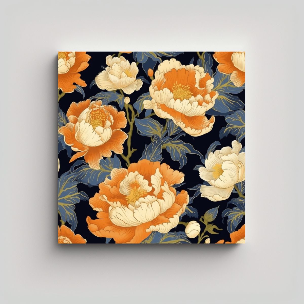 GENERICO - Cuadro Textura En Forma De Peonías - Estilo 50x50 Cm