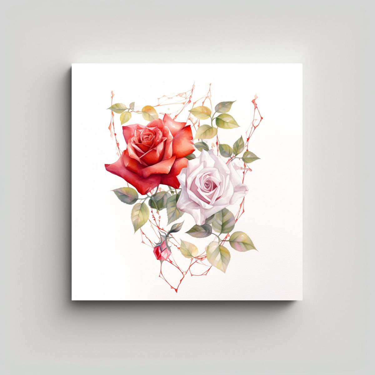 GENERICO - Vitalidad Espectacular Cuadro De Vid De Rosa 50x50 Cm