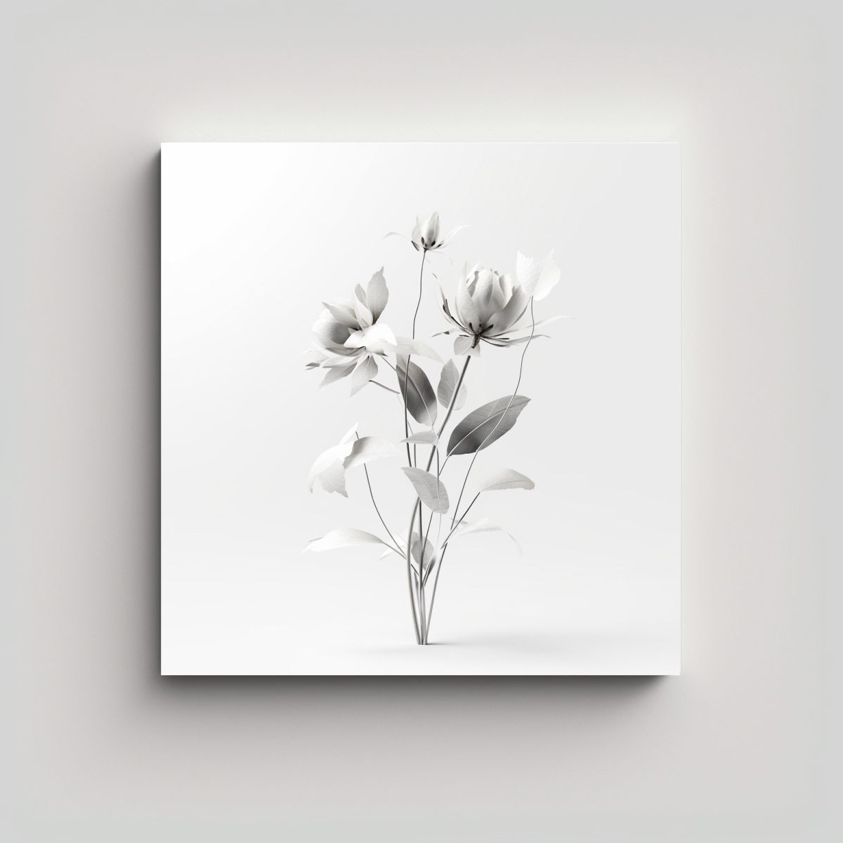 GENERICO - Impresionante Tela En Bastidor Diseño Floral 80x80 Cm