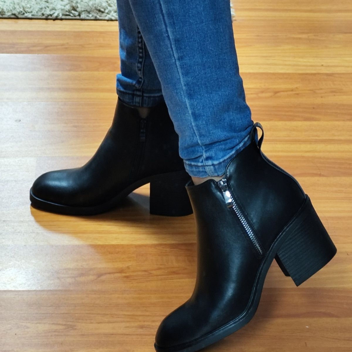 PAND G - Botín Negro  para Dama  Taco Medio  M459