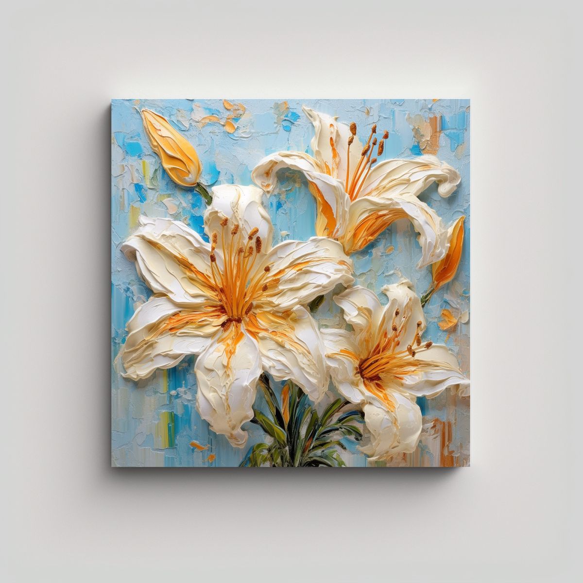 GENERICO - Lienzo Colorido De Lirio Con Pigmento Amarillo 30x30 Cm