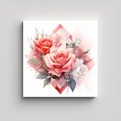 GENERICO - Exclusivo Lienzo Estilo Galería Con Rosas Rojas 50x50 Cm