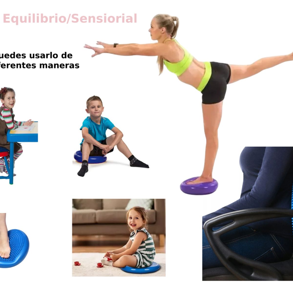 GENERICO - Cojín Sensorial Propiocepción-equilibrio Yoga color Azul