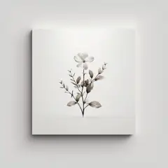 GENERICO - Diseño Floral Minimalista En Cuadro Moderno Con 50x50 Cm