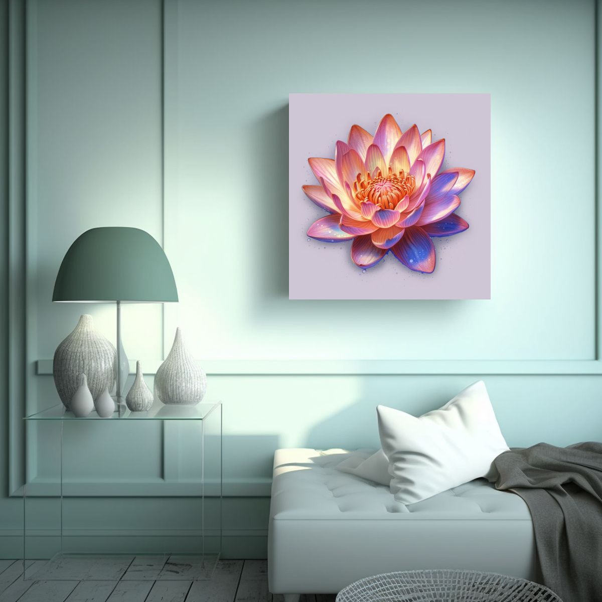 GENERICO - Arte Digital Detallado Y Luminoso Composición 90x90 Cm