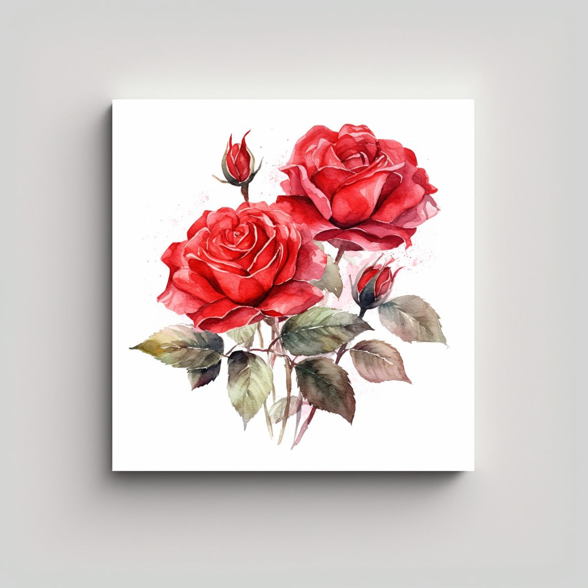 GENERICO - Cuadro Decorativo Moderno De Rosas Rojas En 40x40 Cm