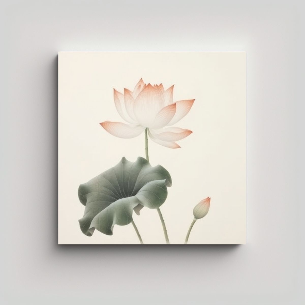 GENERICO - Cuadro Inspiración Loto Luz Suave Fondo 60x60 Cm