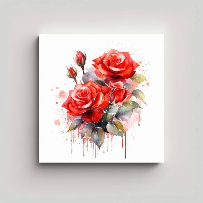 GENERICO - Rosa Fantástica De Wonderland Cuadro Abstracto 50x50 Cm