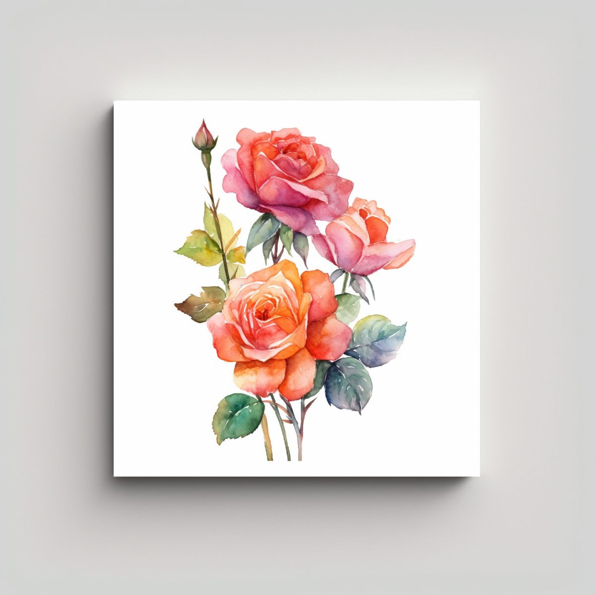 GENERICO - Textura De Estilo Galería Canva Con Rosas 90x90 Cm