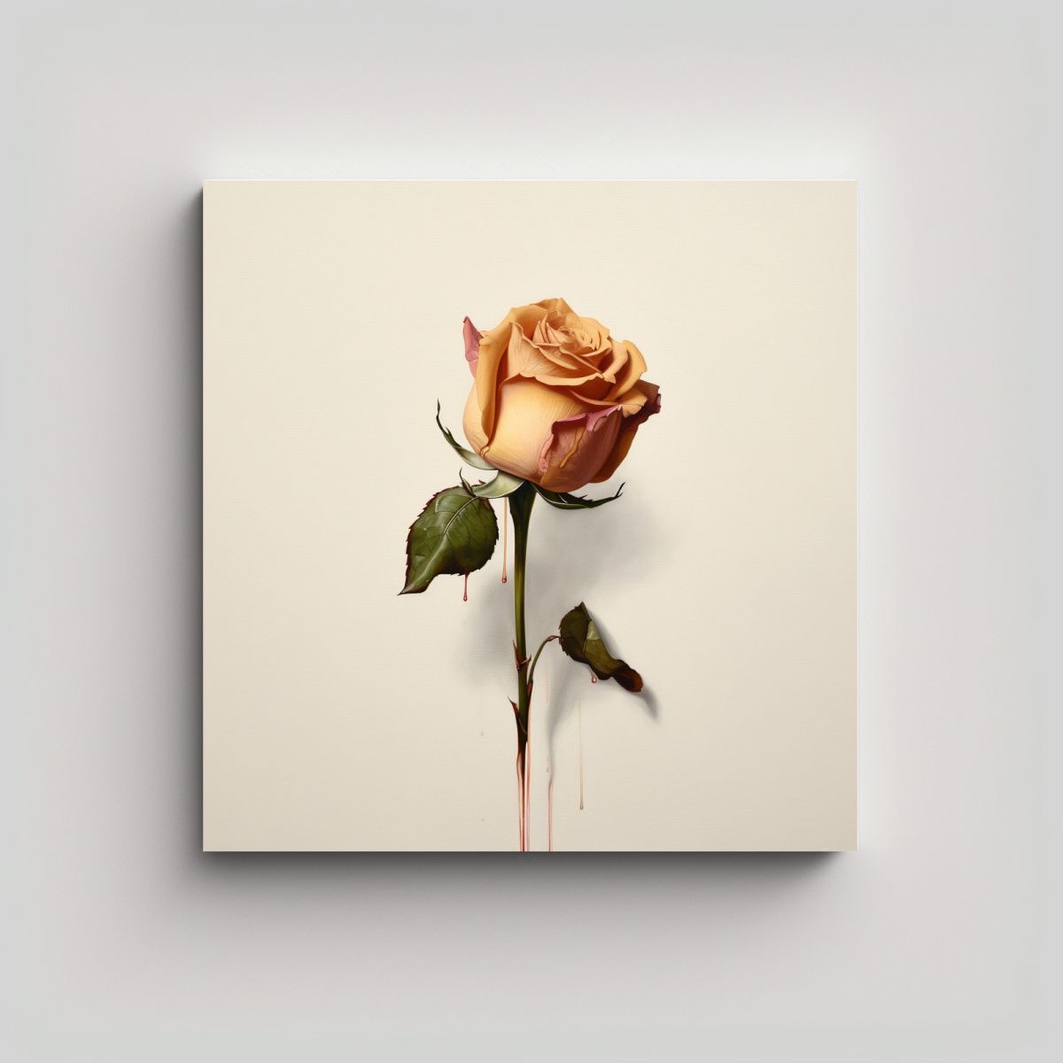 GENERICO - Cuadro Minimalista Realista De Rosa Inspiradora 70x70 Cm