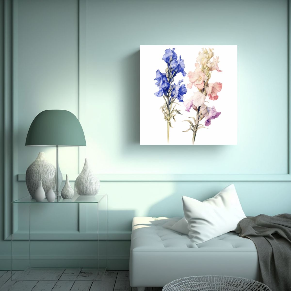 GENERICO - Adorno De Pared Con Hermoso Arte De Flores 50x50 Cm
