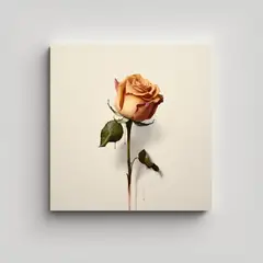 GENERICO - Cuadro Minimalista Realista De Rosa Inspiradora 30x30 Cm