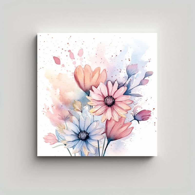 GENERICO - Pintura Moderna Y Caprichosa De Flores En 90x90 Cm