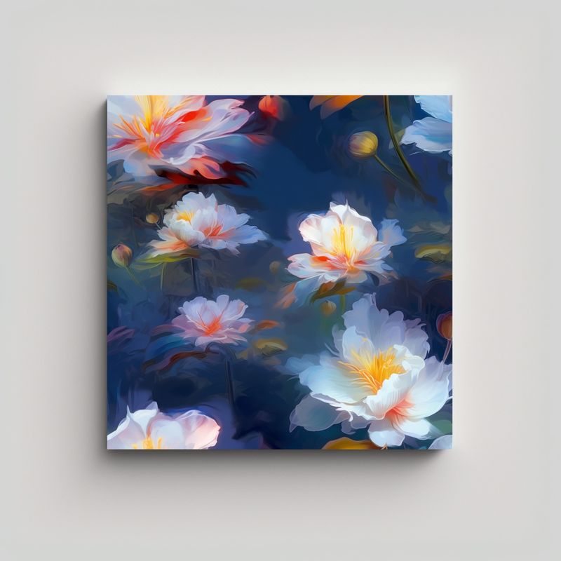 GENERICO - Arte Fine De Flores Estilizadas Y Patrón Intenso 90x90 Cm