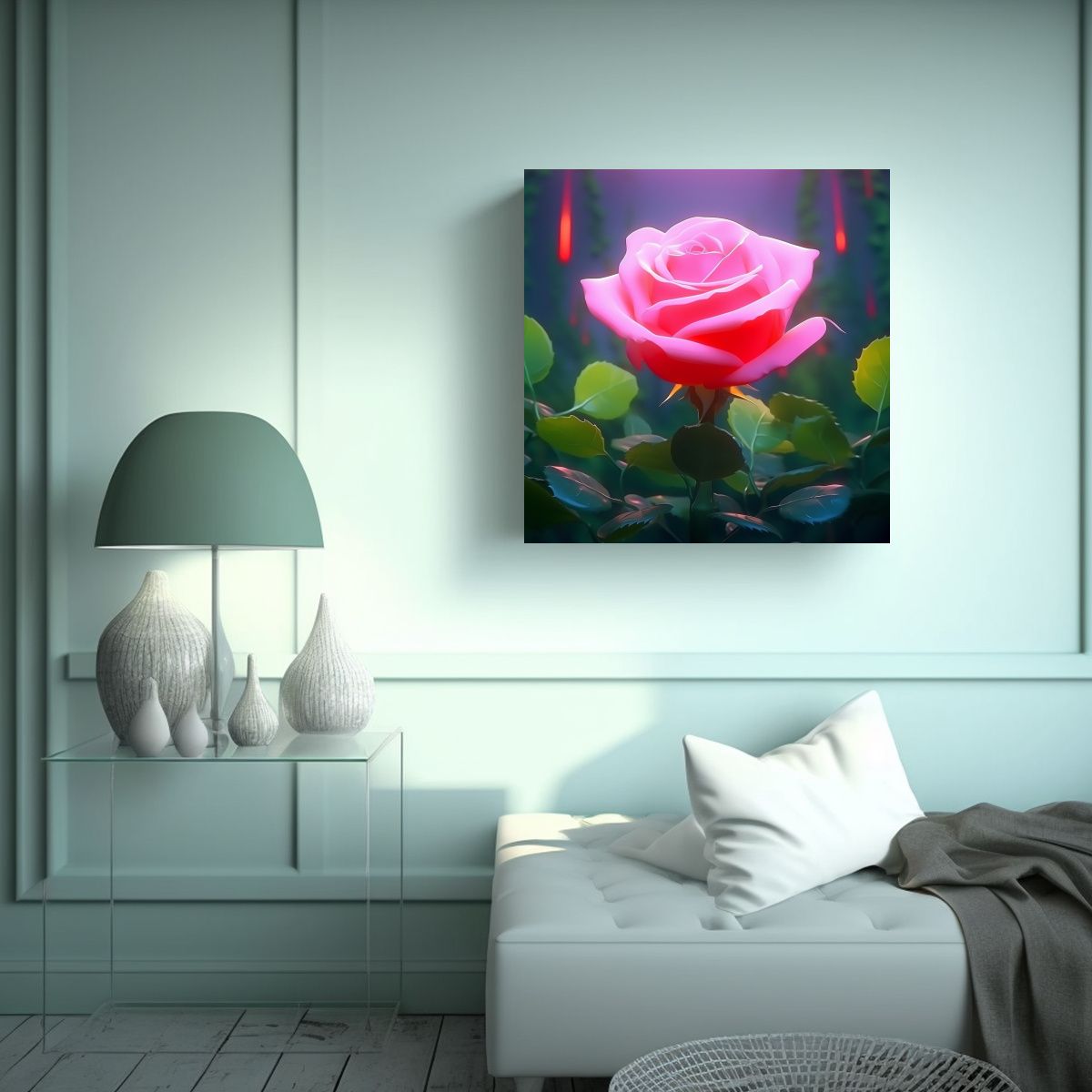 GENERICO - Acuarela Simplicidad Cuadro Decorativo En Tela 90x90 Cm