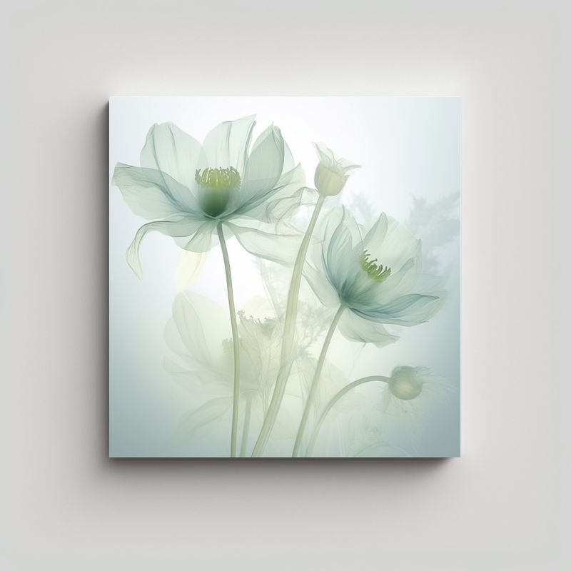GENERICO - Composición Equilibrada De Flores En Rayos-X 80x80 Cm