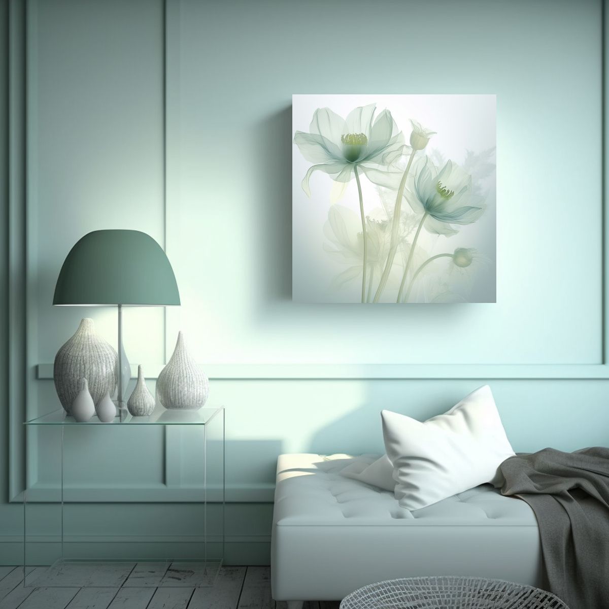 GENERICO - Composición Equilibrada De Flores En Rayos-X 70x70 Cm