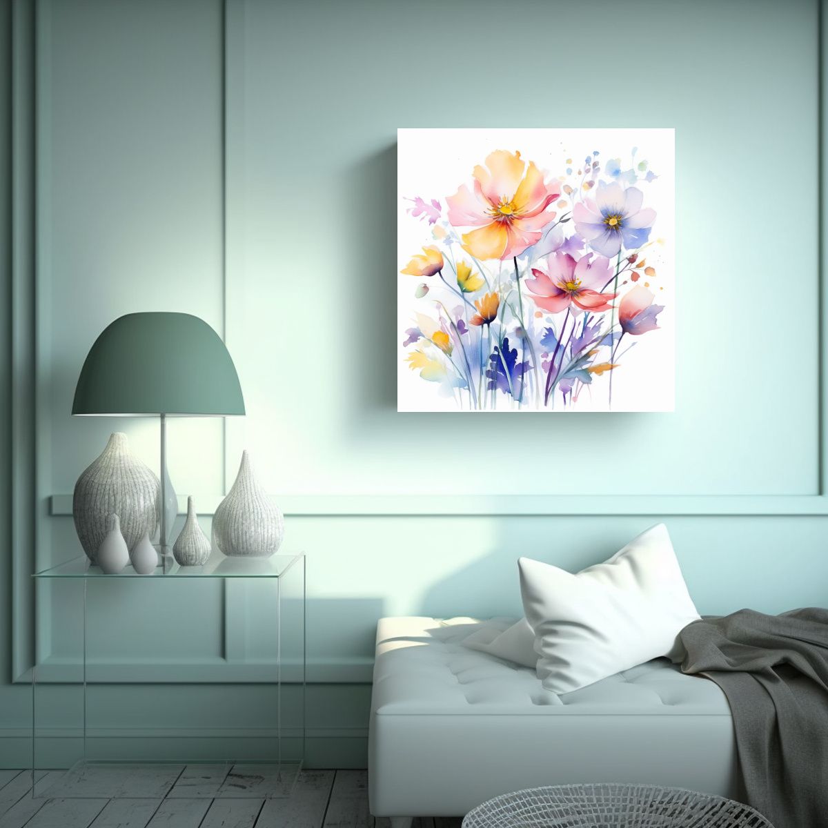 GENERICO - Vanguardia Vida Cuadro Moderno De Flores En 50x50 Cm