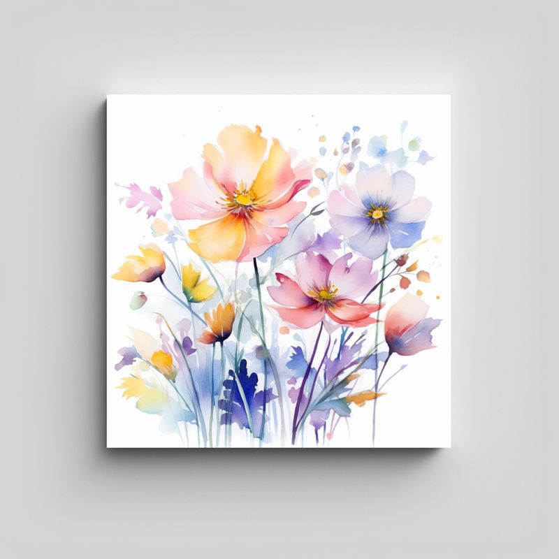 GENERICO - Vanguardia Vida Cuadro Moderno De Flores En 30x30 Cm