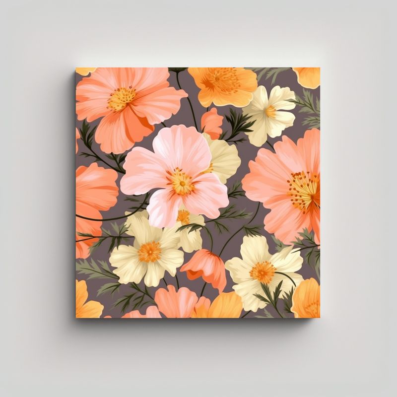 GENERICO - Cuadro Decorativo Comedor - ApricottaCosmos 30x30 Cm