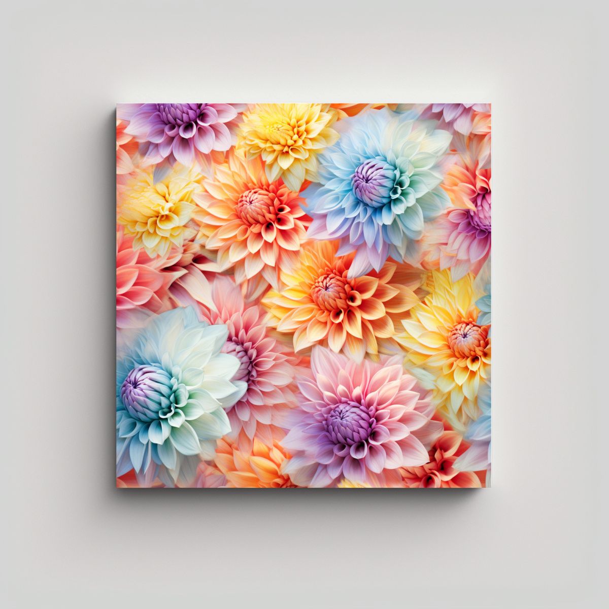 GENERICO - Cuadro Vibrante De Flores En Tonos Claros Y Lleno 80x80 Cm