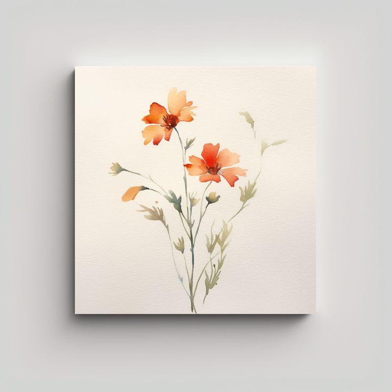 GENERICO - Fotografía De Arte Minimalista Acuarela Y 30x30 Cm