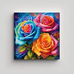 GENERICO - Cuadro 3D Armonía Cromática Sublimes Rosas De 50x50 Cm