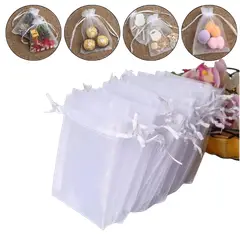 GENERICO - 50 Bolsas De Organza 10 X 15 Cms, Blancas