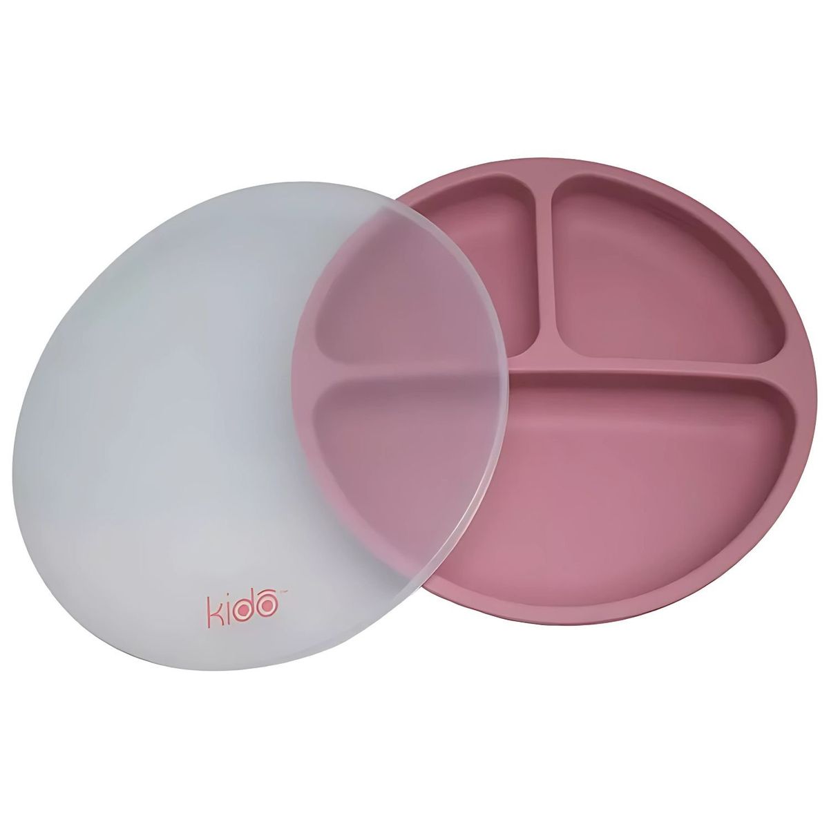 KEEP - Plato Silicona Bebe Kido Ventosa y 3 Divisiones Rosado - SC