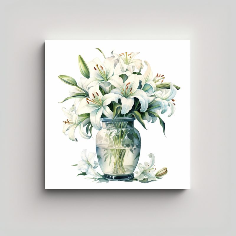 GENERICO - Diseño Resistente De Vase De Lilli Clipart 80x80 Cm