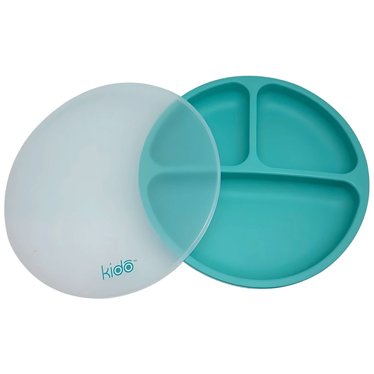 KEEP - Plato Silicona Bebe Kido Ventosa y 3 Divisiones Verde - SC