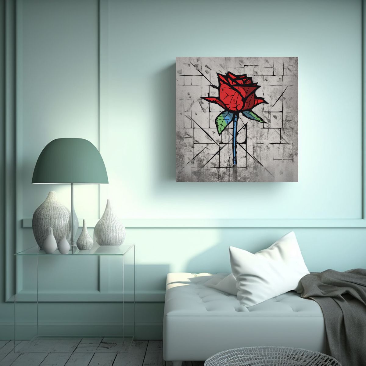 GENERICO - Cuadro Inspirador Poder Rosa SVG Al Estilo De 60x60 Cm