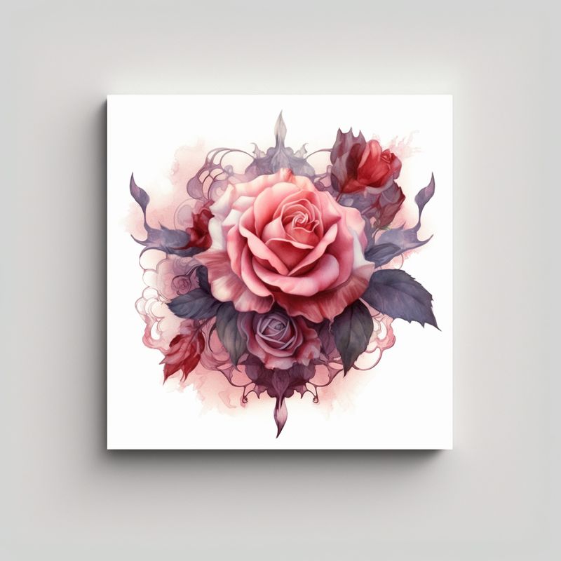 GENERICO - Fantasía Lienzo Tela Alta Calidad Lanterm Rosas 80x80 Cm