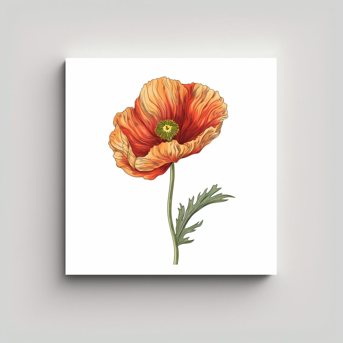 GENERICO - Diseño Elegante De Amapola En Lienzo Moderno 70x70 Cm