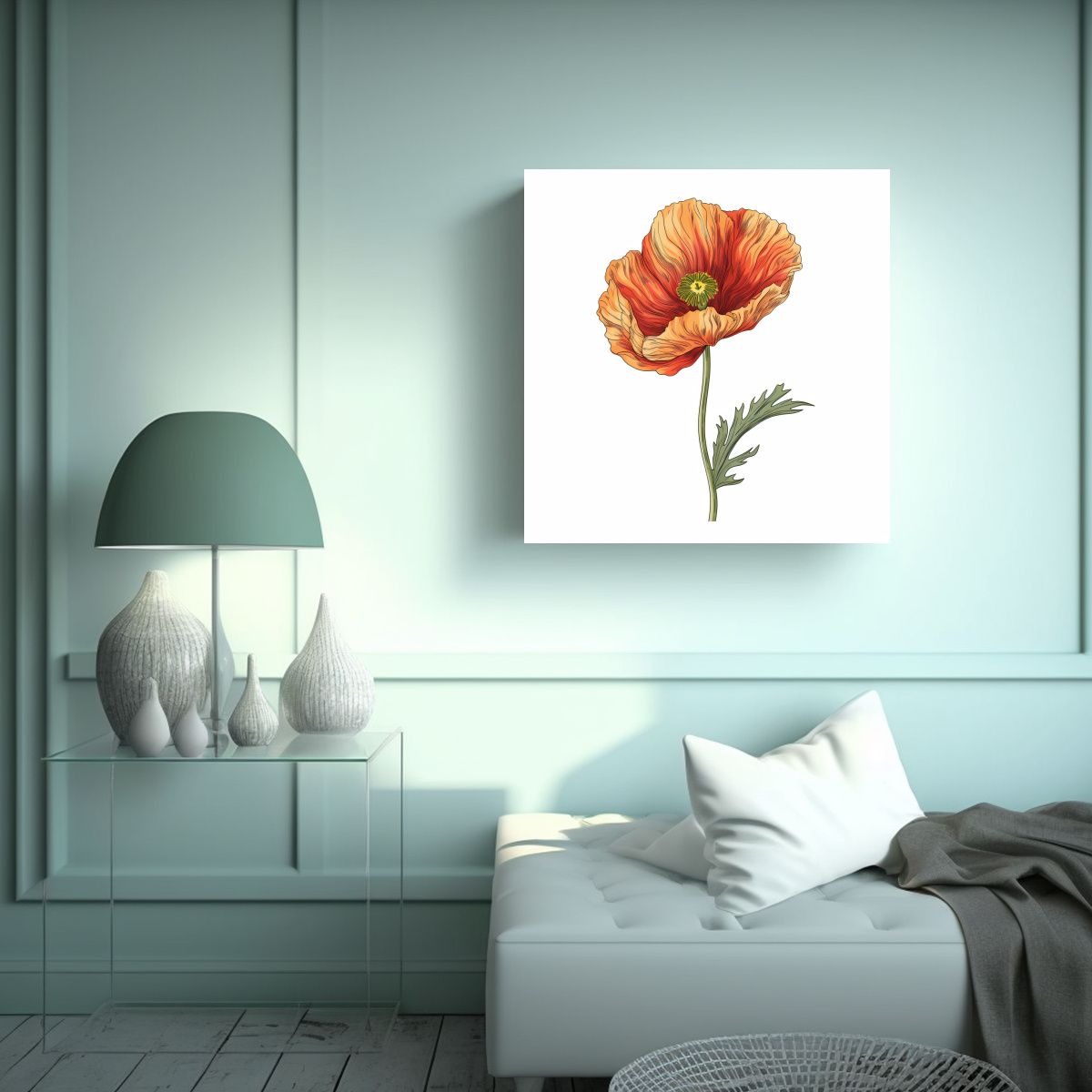 GENERICO - Diseño Elegante De Amapola En Lienzo Moderno 70x70 Cm