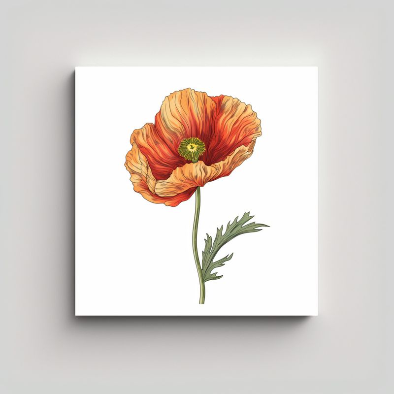 GENERICO - Diseño Elegante De Amapola En Lienzo Moderno 50x50 Cm