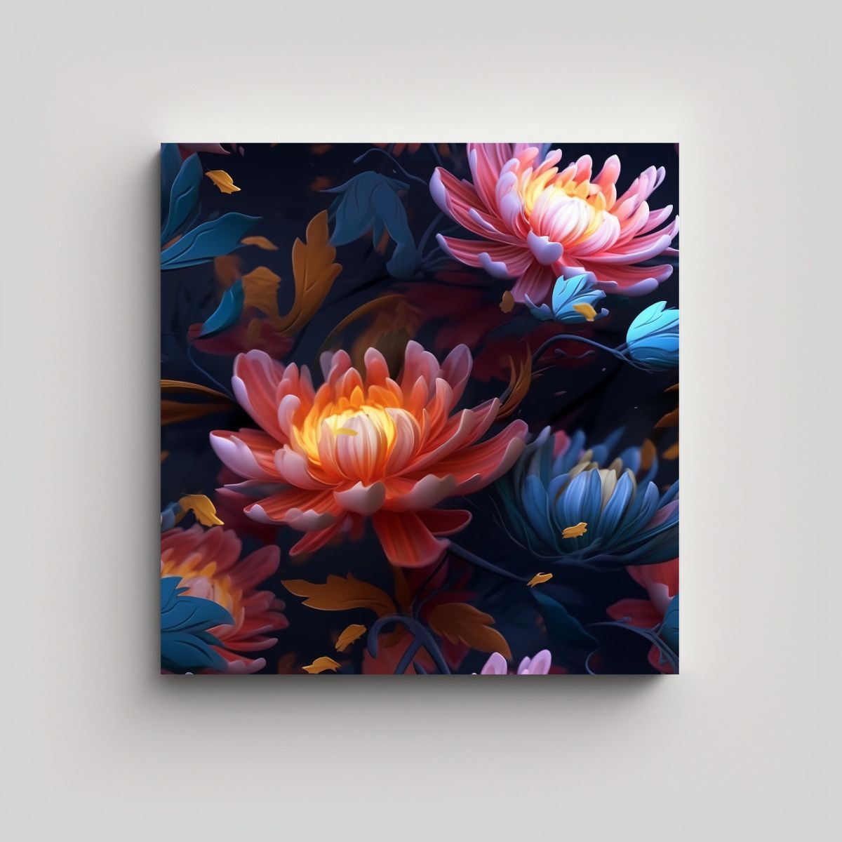 GENERICO - Cuadro Creativa De Flores En Arte Fino 80x80 Cm