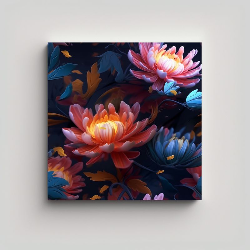 GENERICO - Cuadro Creativa De Flores En Arte Fino 50x50 Cm