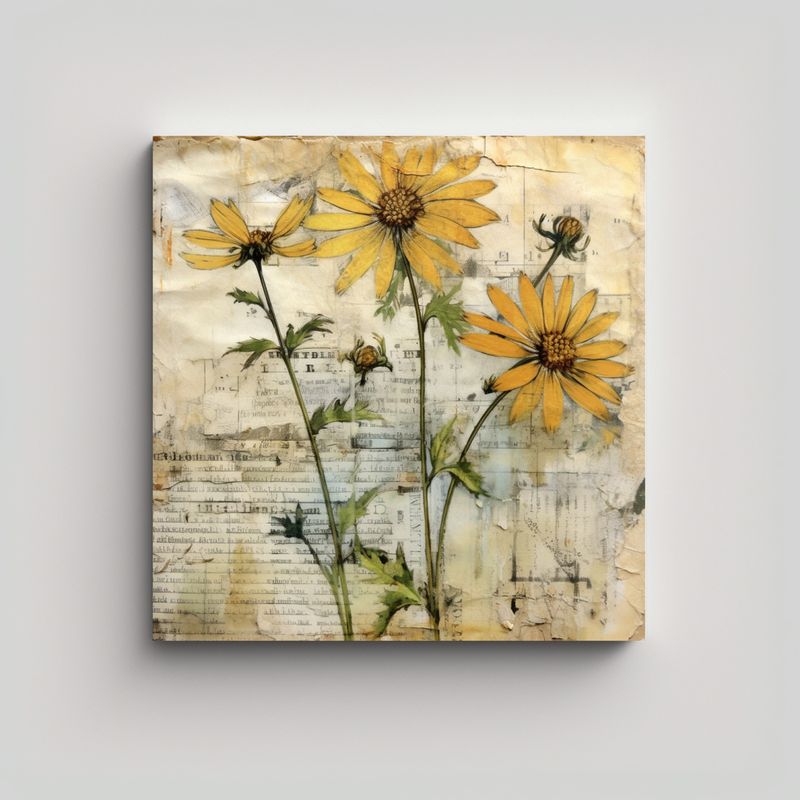GENERICO - Composición Espectacular De Hypochaeris Radicata 90x90 Cm