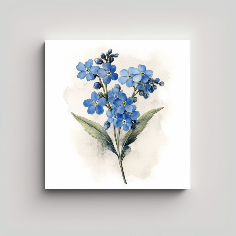 GENERICO - Ilustración Elegante De Flor Forgetmenot Arte 30x30 Cm