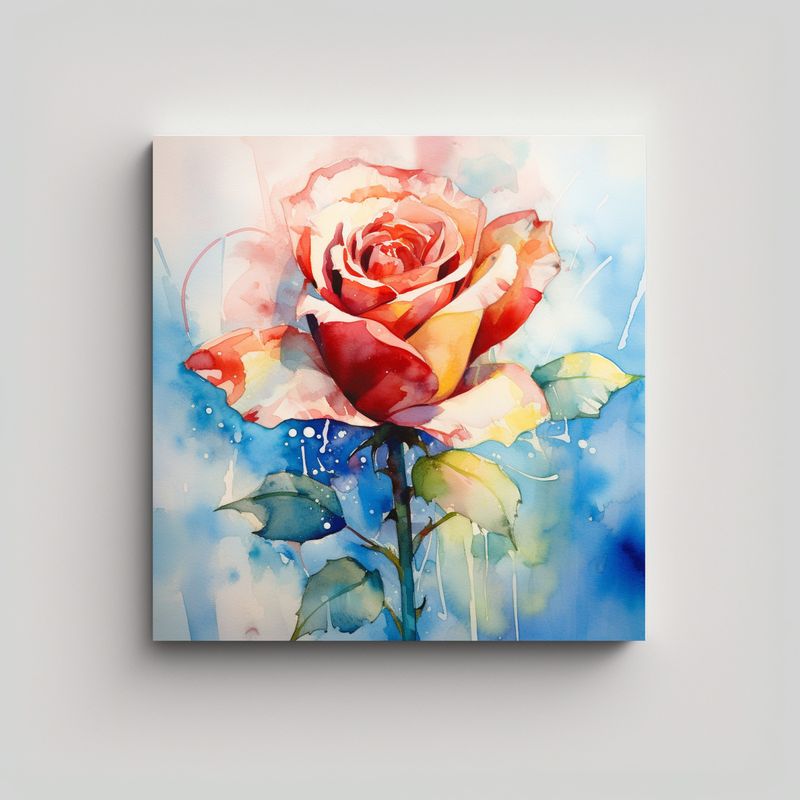 GENERICO - Lienzo Abstracto De Rosa En Fina Combinación De 80x80 Cm