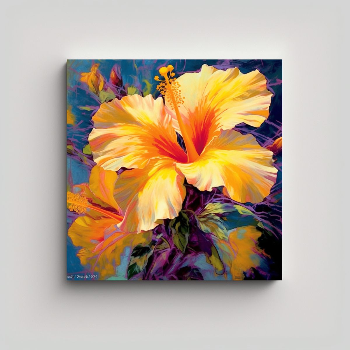 GENERICO - Cuadro Cuadrado Colorido Adéntrate Al Mundo 70x70 Cm