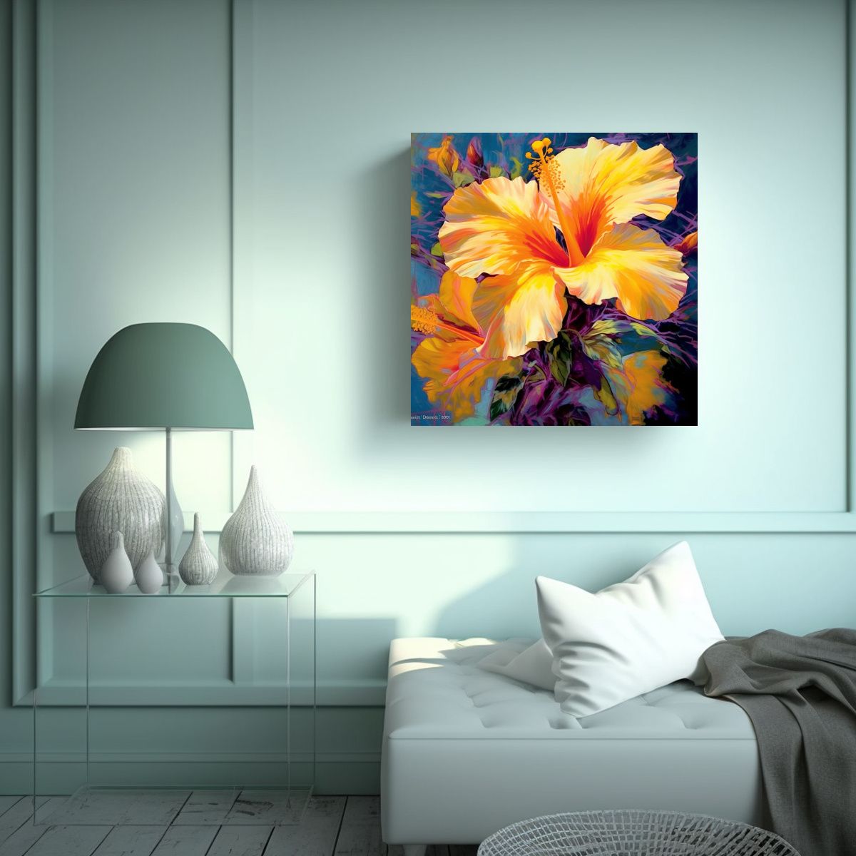 GENERICO - Cuadro Cuadrado Colorido Adéntrate Al Mundo 70x70 Cm