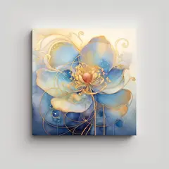 GENERICO - Cuadro Baño Cálido Acuarela Floral Al Estilo 40x40 Cm
