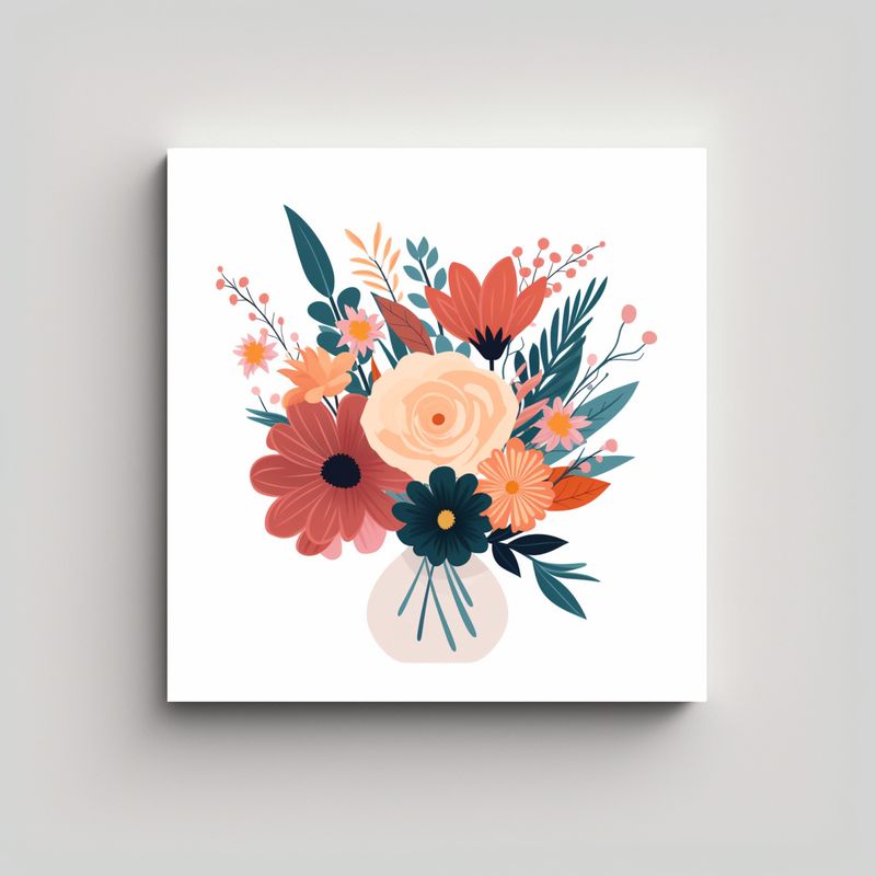 GENERICO - Arte Callejero Vanguardia Y Arreglo Floral Boho 50x50 Cm