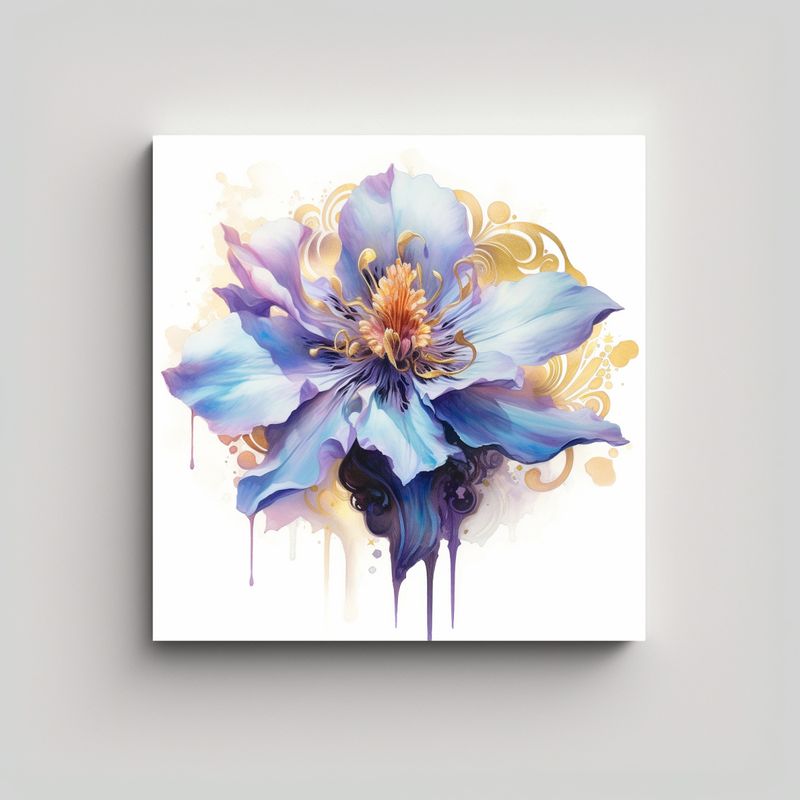 GENERICO - Innovador Cuadro De Líneas Finas Flor Púrpura 50x50 Cm