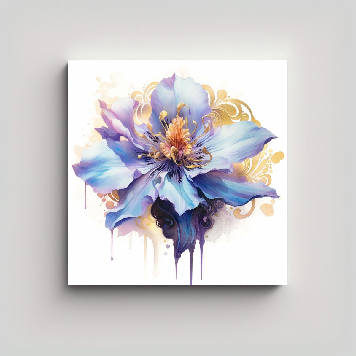 GENERICO - Innovador Cuadro De Líneas Finas Flor Púrpura 40x40 Cm