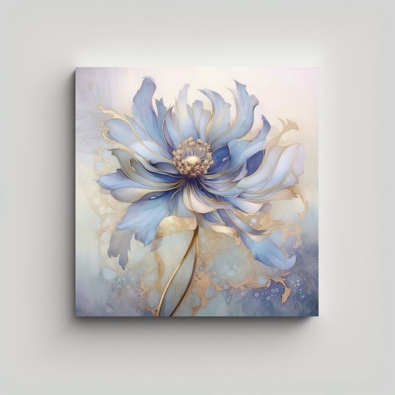 GENERICO - Cuadro Decorativo De Flor Acuarela En Tela 80x80 Cm